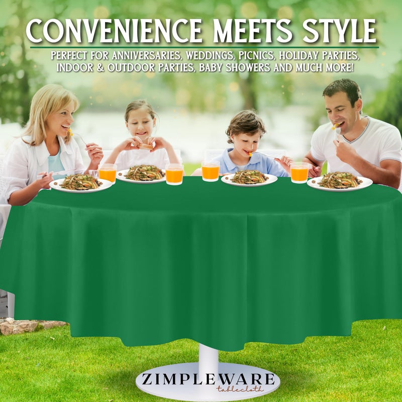 ZIMPLEWARE Premium Green Plastic Table Cloth Disposable (6 Pack) Round Tablecloth (84in) Party Table Cloths Disposable, Perfect Table Cloth Round Cover for Any Table Up to 6 Feet - Image 4